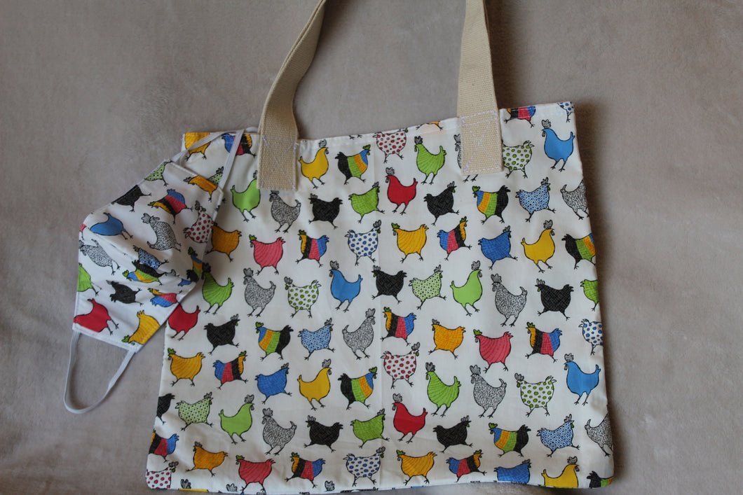 Tote Bags (hens) w/ assorted mask for children