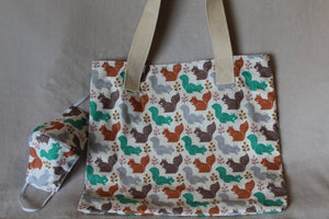 Tote Bag (colorful squirrels) w/assorted mask for children🌞